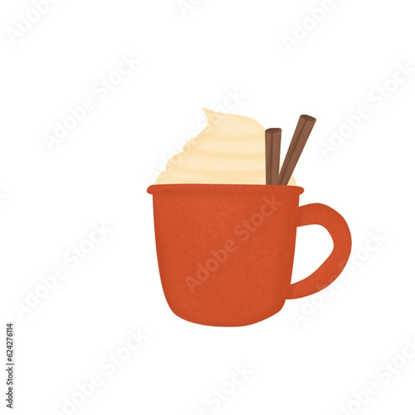 Obraz Pumpkin spice with cream abd cinnamon