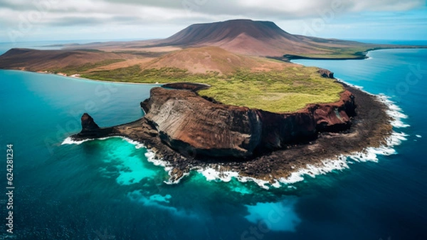 Fototapeta A breathtaking view of a Galapagos island with a stunning landscape.