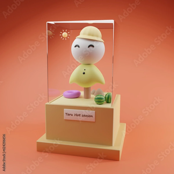 Obraz 3d person with a box