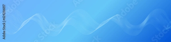 Fototapeta Blue Gradient  Wave Curve Abstract Vector Banner