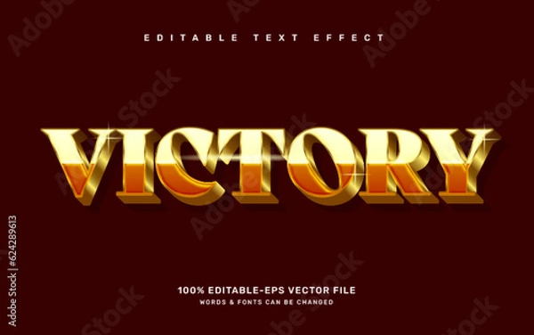 Obraz Gold victory editable text effect template