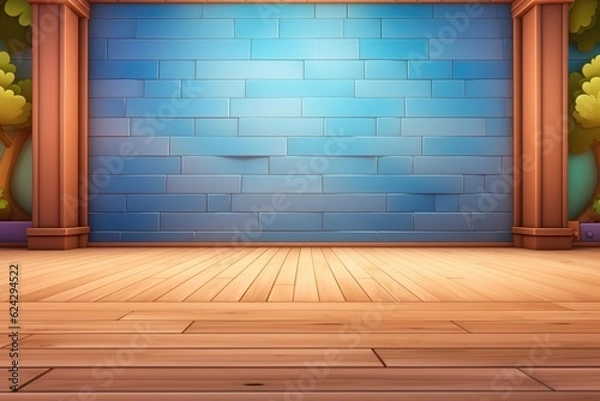 Fototapeta empty 3D cartoon background for kids and animation  generative ai creation 