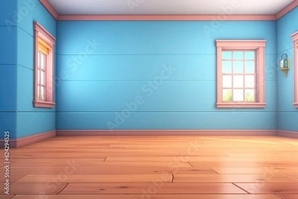 Obraz empty 3D cartoon background for kids and animation  generative ai creation 