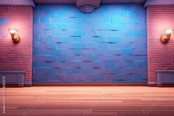 Fototapeta empty 3D cartoon background for kids and animation  generative ai creation 