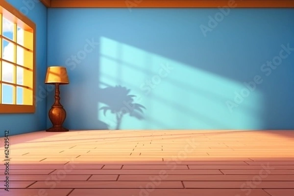 Fototapeta empty 3D cartoon background for kids and animation  generative ai creation 