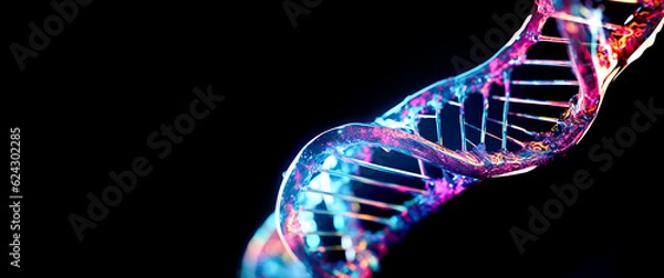 Fototapeta Anti aging genome editing concepts with dna molecule structure. Medical technology or biotechnology.futuristic research.generative ai images.