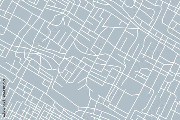 Obraz street map of city, seamless map pattern of road
