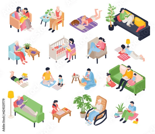 Fototapeta Reading Book Icon Set