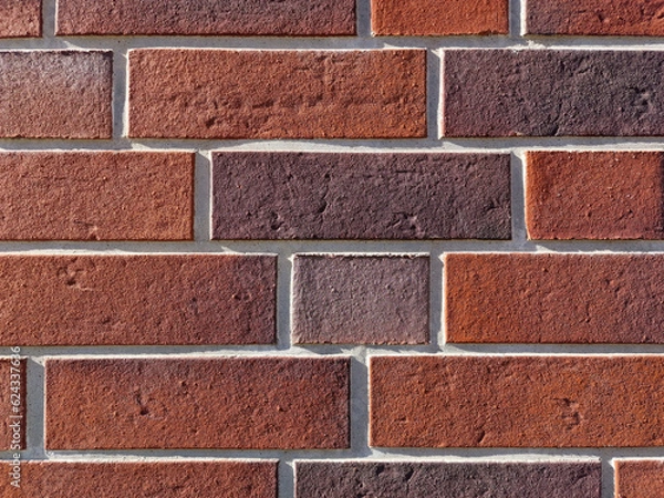 Fototapeta Red brick wall background texture. wall close up, pattern, texture