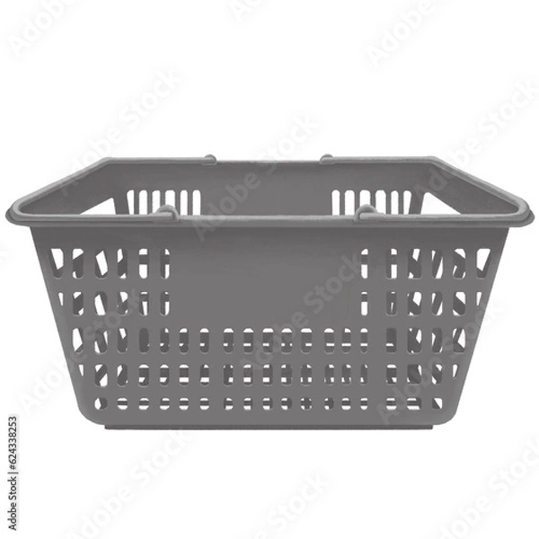 Fototapeta グレーの買い物かごのイラスト