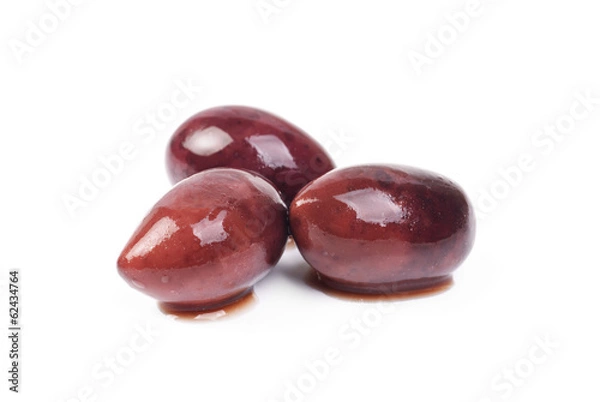 Obraz Kalamata olives isolated on white background