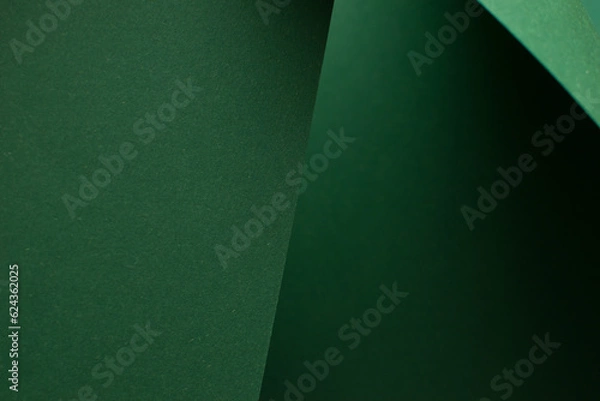 Fototapeta Abstract 3d geometric green background, copy space