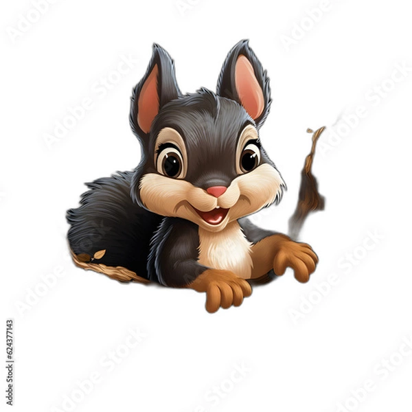 Fototapeta squirrel with acorn, PNG transparent background