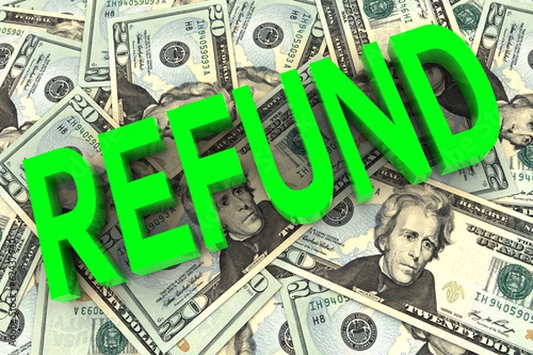 Obraz Refund on Money Background