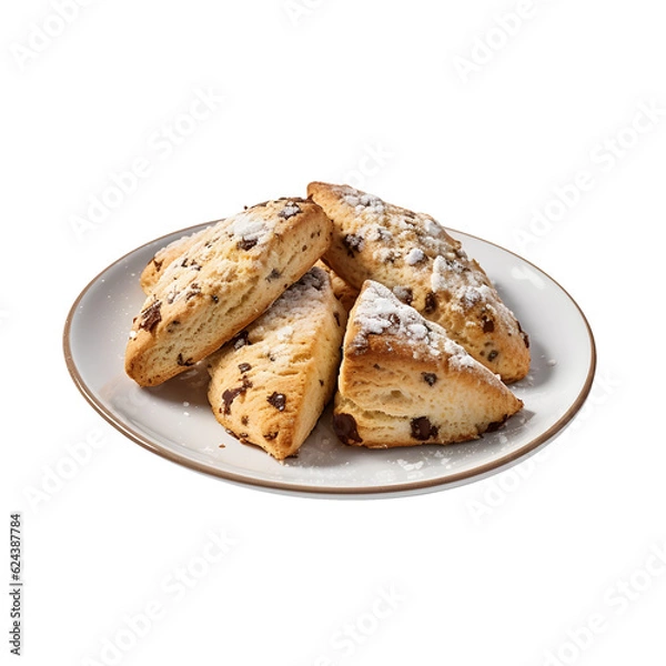 Fototapeta scones served on a plate with a clean background