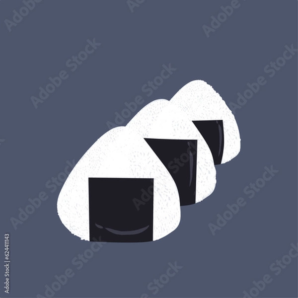 Obraz Vector illustration of Japanese-style rice balls wrapped in nori