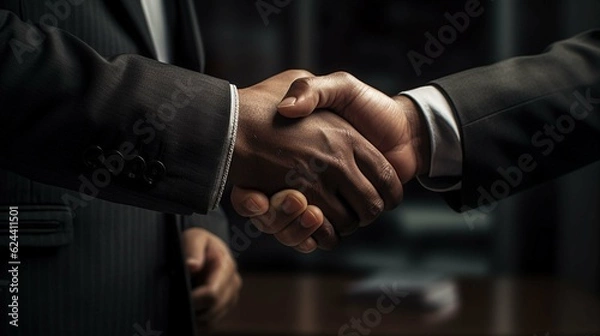 Fototapeta Business handshake scene [AI generated].
