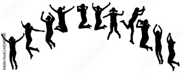 Obraz Vector silhouette of people.