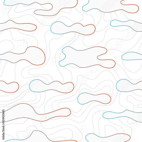 Fototapeta Abstract seamless pattern with smooth liquid shapes and lines
