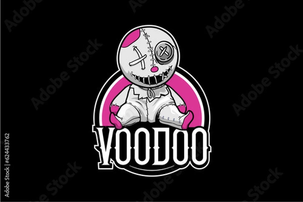 Fototapeta Voodoo doll vector logo template