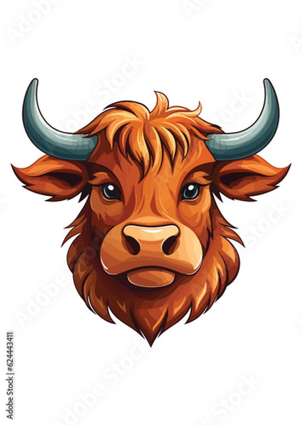Fototapeta vector bull illustration,bull illustration,cartoon bull sticker,farm animal vector illustrations,editable eps file,ready to print,suitable for t-shirt printing