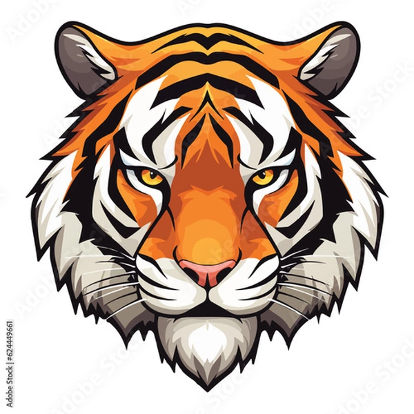 Fototapeta tiger face vector,sync tiger eps file,for cricut,tiger cartoon character print,editable,