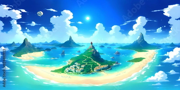 Fototapeta beautiful landscape with beach and sea