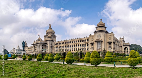 Obraz Largest legislative building in India - Vidhan Soudha , Bangalore with nice blue sky background.