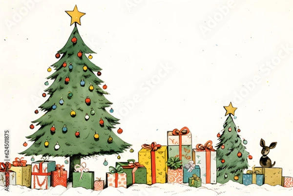 Obraz christmas painting made by children design