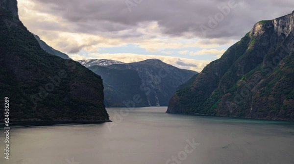 Obraz Prest, Norway - July 4th, 2023: Fjord landscape from the viewpoint of Prest, Norway