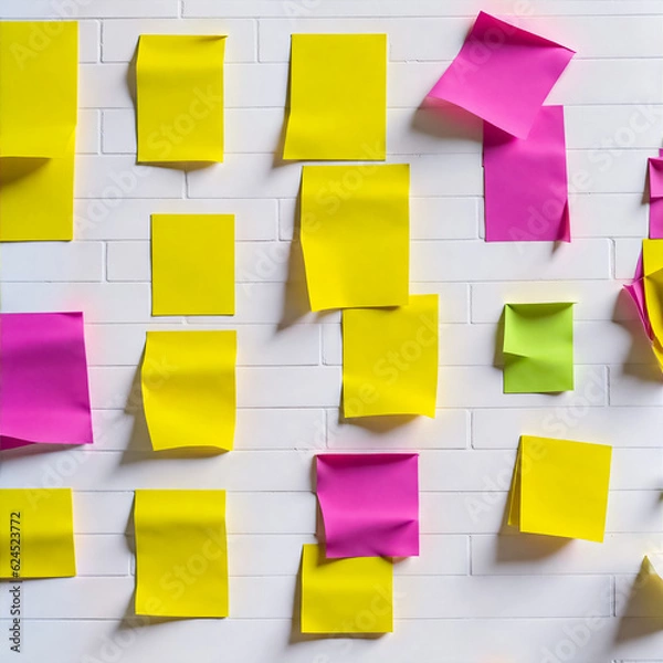Obraz Sticky Notes On A White Wall
