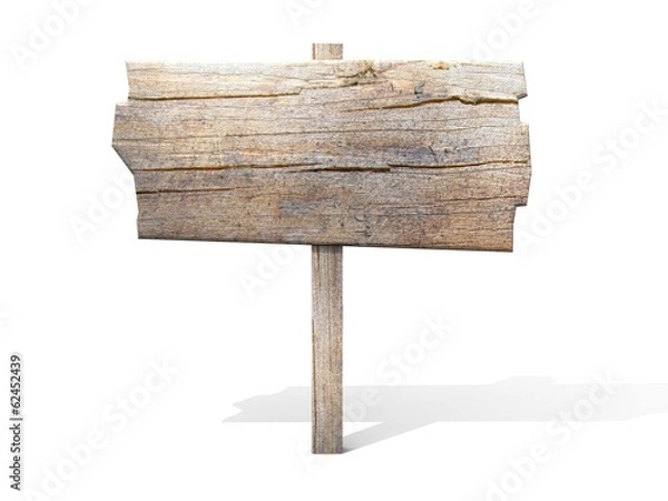 Obraz old wooden billboard. isolated on white.