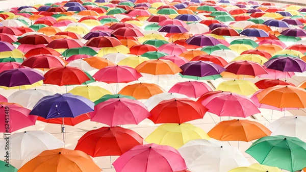 Obraz A Lots of Colorful Umbrellas