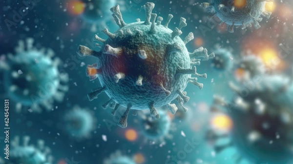 Fototapeta Dangerous virus particles in the air