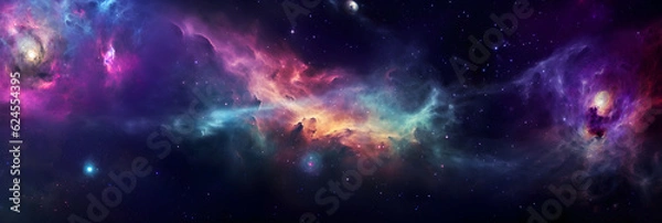 Fototapeta Space Nebula background in colors, generative ai