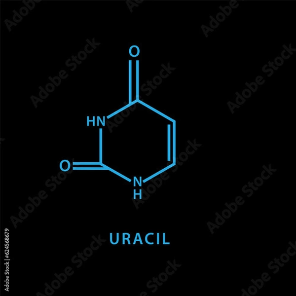 Fototapeta Chemical structure formula flat style illustration