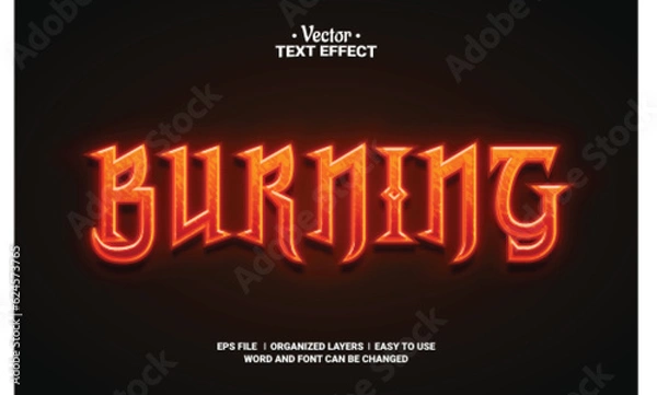 Obraz Burning Editable Vector Text Effect 