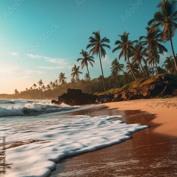 Fototapeta beach with palm trees