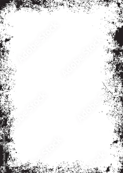 Fototapeta 白地に周囲を黒く粗いガサガサした塗料で囲んだようなフレーム
