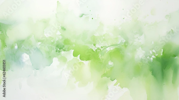 Fototapeta green abstract watercolor hand painted background imge | Generative AI