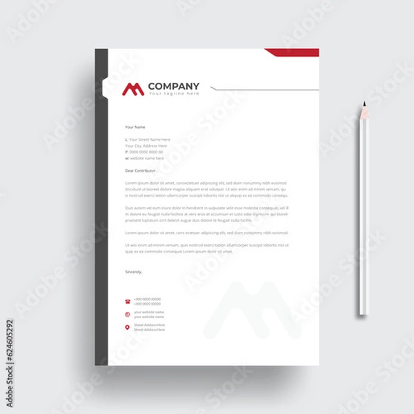 Fototapeta Modern Creative & Clean business style letterhead bundle of your corporate project design.set to print with vector & illustration. corporate letterhead bundle.