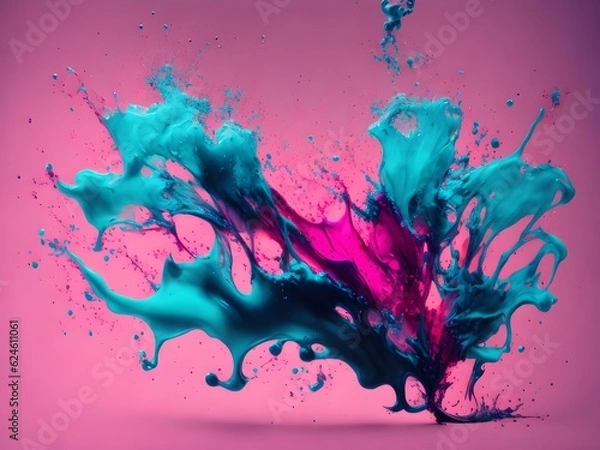 Obraz Colorful splash, Generative AI Illustration