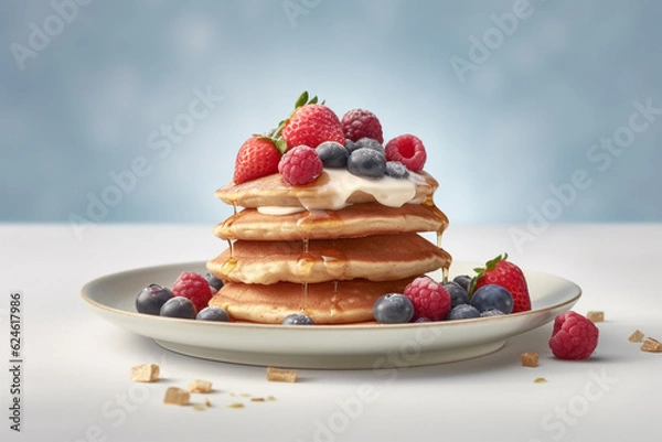 Obraz pancakes with berries