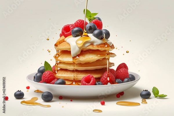 Obraz waffles with berries
