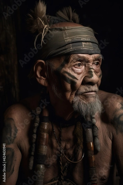 Fototapeta Old Shaman created with Generative AI