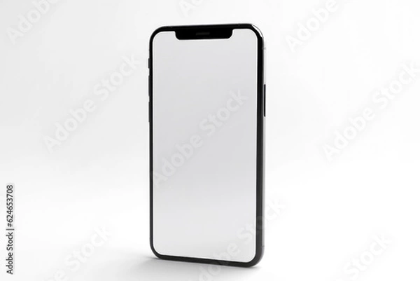Fototapeta Blank front view of smartphone mockup, Generative ai