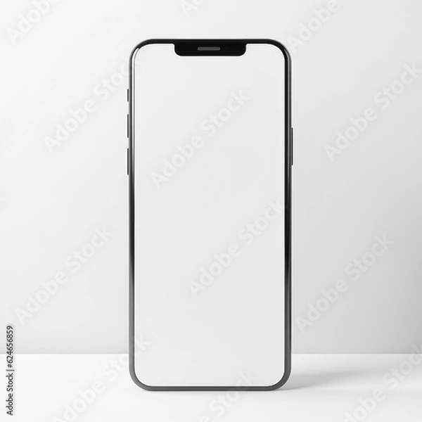 Fototapeta Blank front view of smartphone mockup, Generative ai
