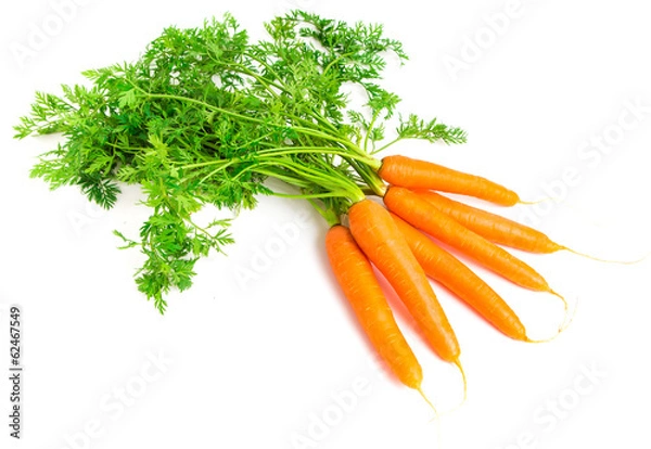 Fototapeta Świeże marchewki na białym tle