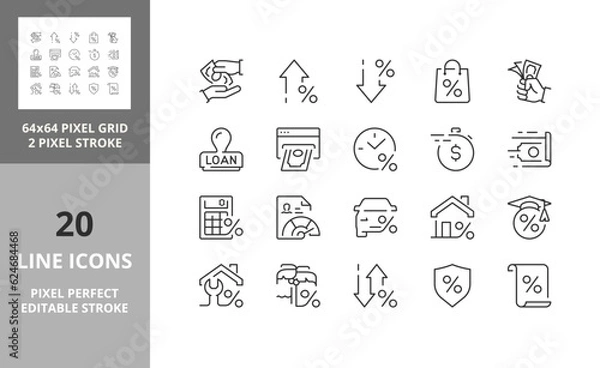 Fototapeta loan 64px and 256px editable vector set