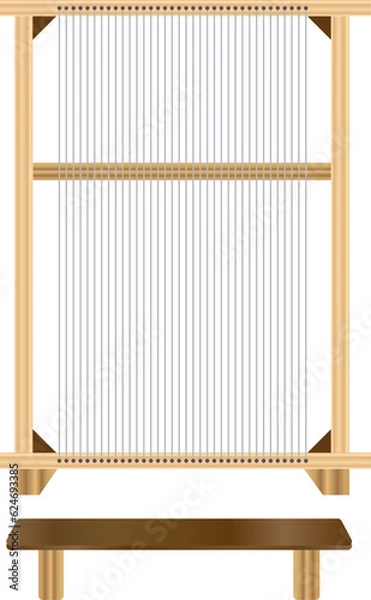 Obraz Carpet weaving machine vector. Carpet, Rug, wool weaving vector. Geometry, math, physics.